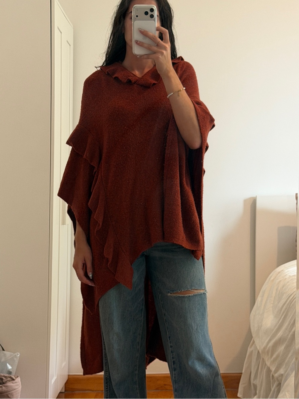 Anthropologie Autumn Flowy Poncho